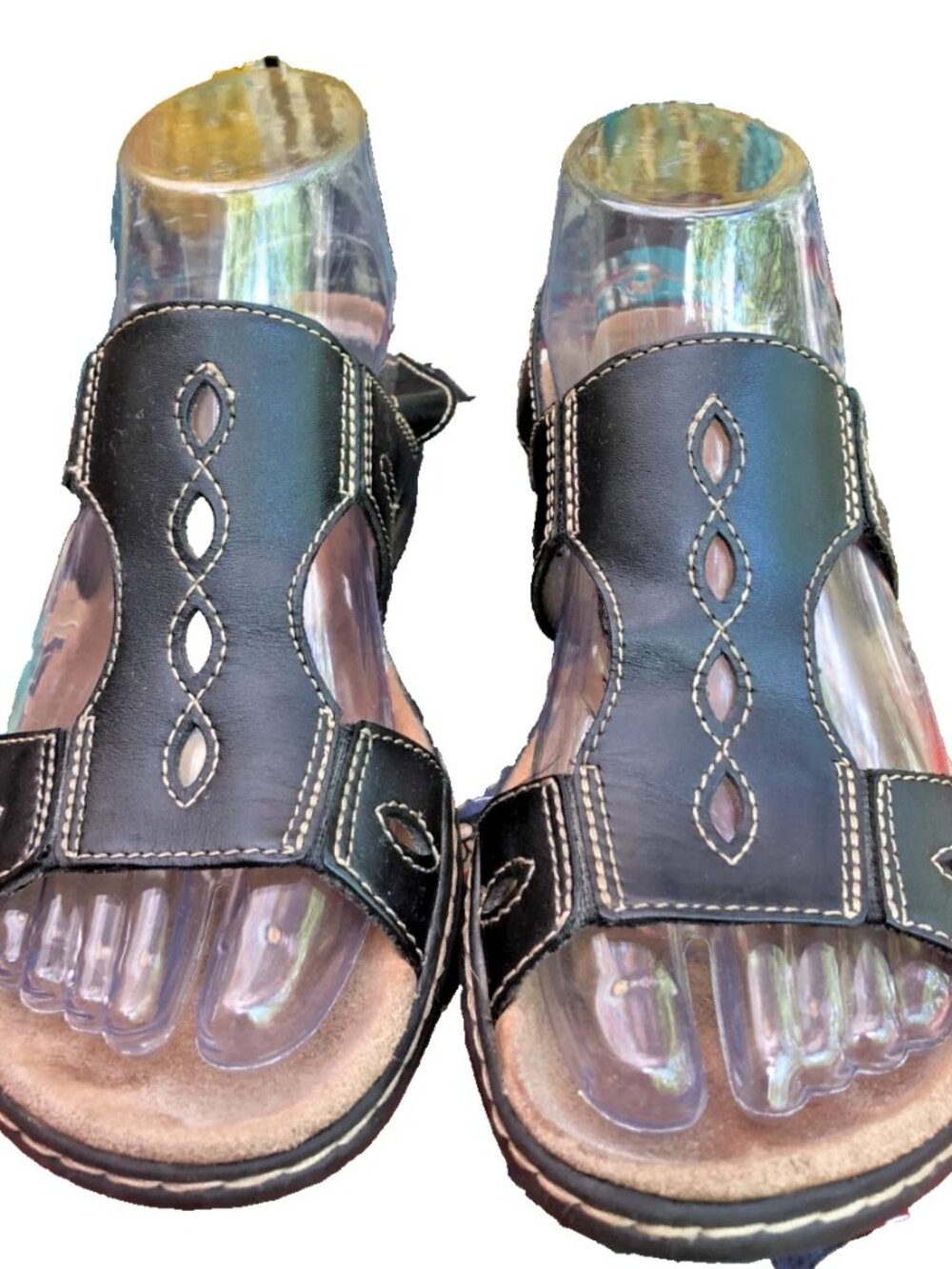 Clarks Collection Leisa Lakelyn Comfort Sandals Black Leather 7